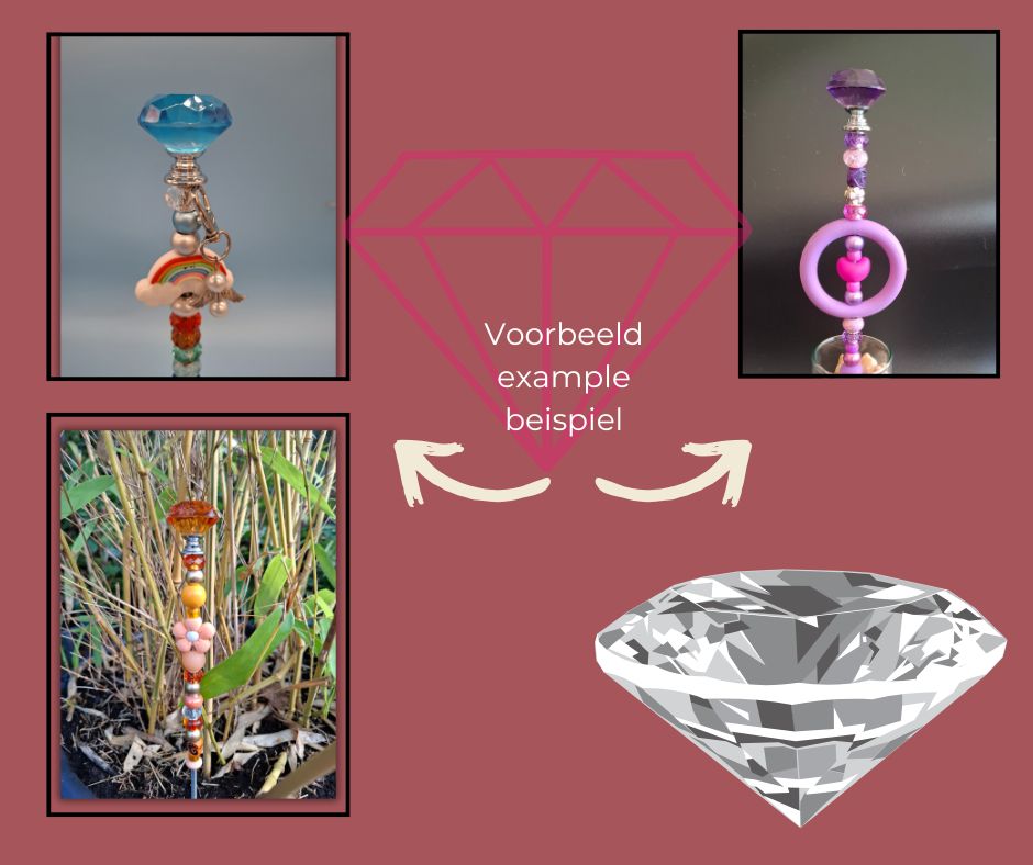 Gepersonaliseerde MemoraMarker – Herdenkings- of Geboortecadeau - Diamant knop