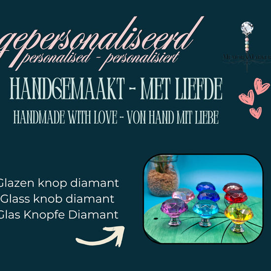 memoramarker gepersonaliseerd met diamant knop